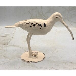 Urban Outfitters Cast Iron Sandpiper Figurine Antique White‎ Distressed 6"h NWT